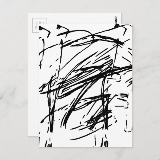 Zwart-wit abstract briefkaart (Voorkant / Achterkant)