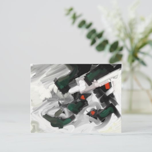 Zwart-wit Abstract Briefkaart (Staand voorkant)