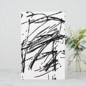 Zwart-wit abstract briefpapier (Staand voorkant)