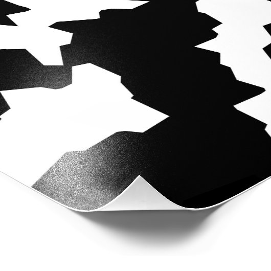 Zwart-wit Abstract camouflagepatroon Foto Afdruk (Hoek)