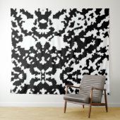 Zwart-wit Abstract camouflagepatroon Wandkleed (In Situ (horizontaal))