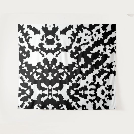 Zwart-wit Abstract camouflagepatroon Wandkleed (Voorkant (horizontaal))