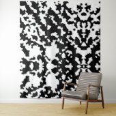 Zwart-wit Abstract camouflagepatroon Wandkleed (In situ)