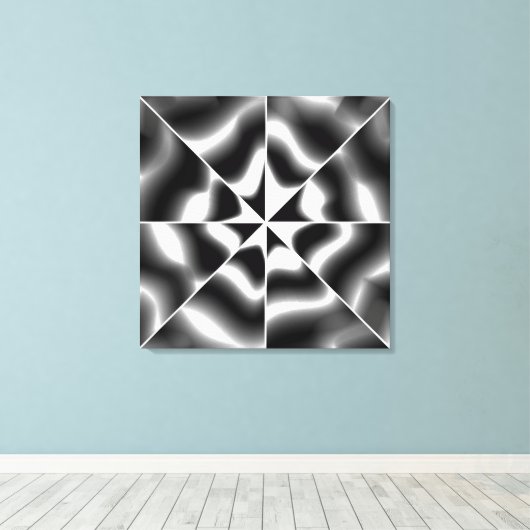 Zwart-wit abstract canvas afdruk (Insitu (Houten vloer))