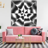 Zwart-wit abstract canvas afdruk (Insitu (Woonkamer))