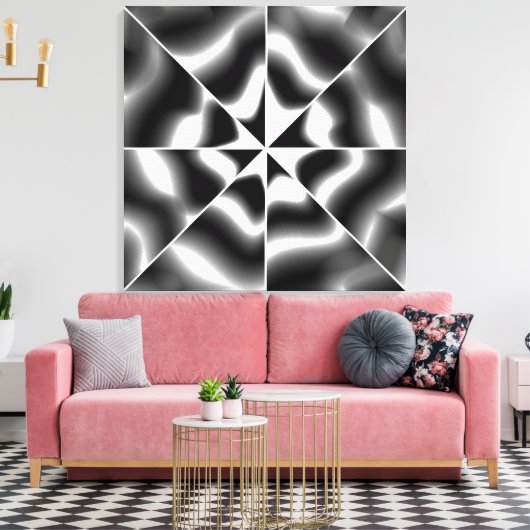 Zwart-wit abstract canvas afdruk (Insitu (Woonkamer))