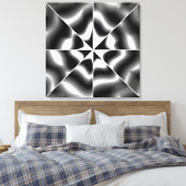 Zwart-wit abstract canvas afdruk (Insitu (Slaapkamer))