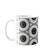 Zwart Wit Abstract Cirkel Mandala Patroon Mok