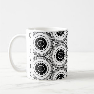 Zwart Wit Abstract Cirkel Mandala Patroon Mok