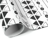 Zwart-wit Abstract cirkeldriehoekpatroon Cadeaupapier (Rol Hoek)