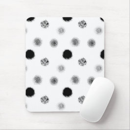 Zwart-wit Abstract cirkelpatroon Mousepad Muismat