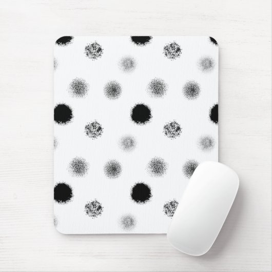 Zwart-wit Abstract cirkelpatroon Mousepad Muismat (Met muis)