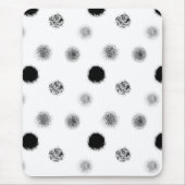 Zwart-wit Abstract cirkelpatroon Mousepad Muismat (Voorkant)