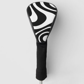 Zwart-wit abstract cool design bestuurder golfheadcover