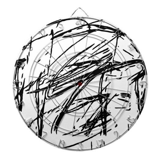 Zwart-wit abstract dartbord (Voorkant)