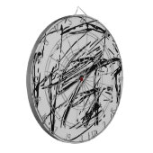Zwart-wit abstract dartbord (Voorkant Links)