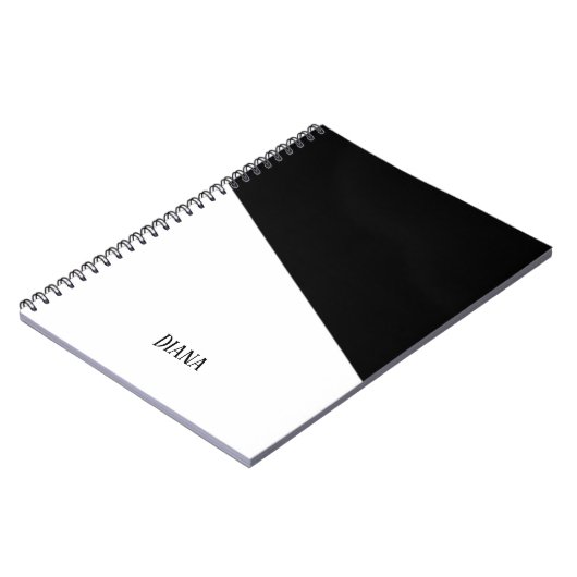 zwart-wit abstract diagonaal notitieboek (Linkerzijde)