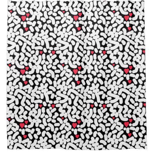 Zwart wit abstract douchegordijn (Voorkant)