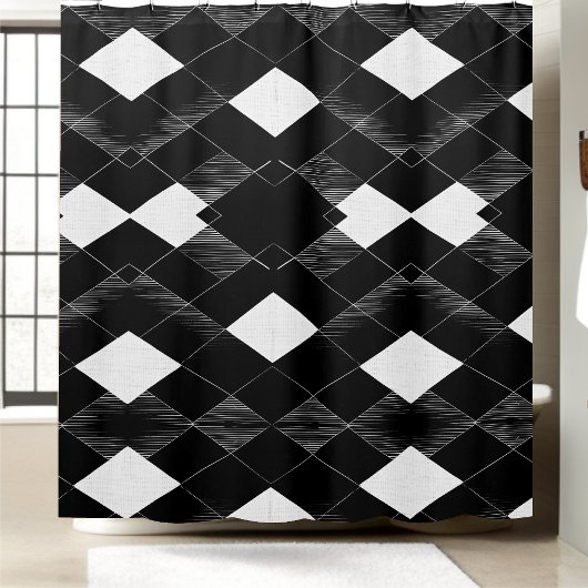 Zwart-wit Abstract douchegordijn stijl 2