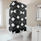 Zwart-wit Abstract douchegordijn stijl 2 (In situ)