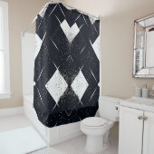 Zwart-wit abstract douchegordijn Stijl 3 (In situ)