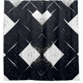 Zwart-wit abstract douchegordijn Stijl 3 (Voorkant)