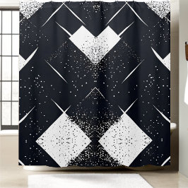 Zwart-wit abstract douchegordijn Stijl 3