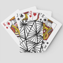 Zwart-wit Abstract Driehoeken Lino Cut Pokerkaarten