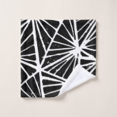 Zwart-wit Abstract Driehoeken Lino Print Bad Handdoek (Wasdoekje)