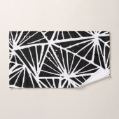 Zwart-wit Abstract Driehoeken Lino Print Bad Handdoek (Handdoek)