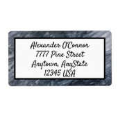 Zwart wit Abstract Etiket (Voorkant)