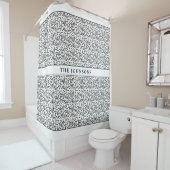 Zwart-wit Abstract Familie Douchegordijn (In situ)