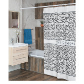 Zwart-wit Abstract Familie Douchegordijn