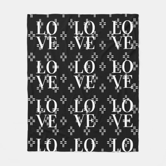 Zwart-wit Abstract Fleece Deken (Voorkant)