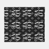 Zwart-wit Abstract Fleece Deken (Voorkant (Horizontaal))