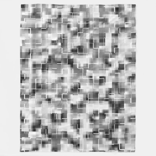 Zwart wit Abstract Fleece Deken (Voorkant)