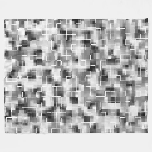 Zwart wit Abstract Fleece Deken (Voorkant (Horizontaal))
