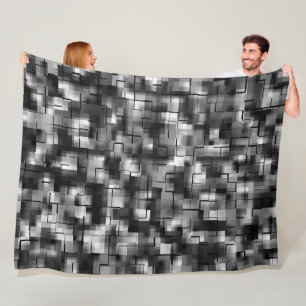 Zwart wit Abstract Fleece Deken