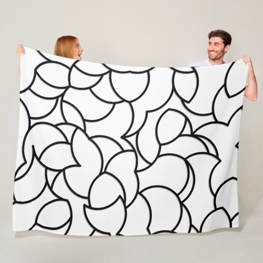 Zwart-wit, Abstract Fleece Deken (In situ)