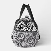 Zwart Wit Abstract Floral Prin Kleine Duffle Bag Plunjezak (Rechts)
