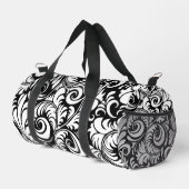 Zwart Wit Abstract Floral Prin Kleine Duffle Bag Plunjezak (Rechterhoek)