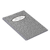 Zwart-wit Abstract FlowerNotebook Notitieboek (Rechterzijde)