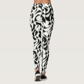 Zwart-wit abstract fractalpatroon leggings (Achterkant)