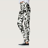 Zwart-wit abstract fractalpatroon leggings (Links)