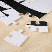 Zwart Wit Abstract Geel en Paarse Voor Jonge geitj Legpuzzel (Zijkant)