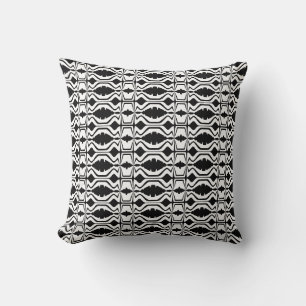 Zwart Wit Abstract Geluidsgolf Ontwerp Kleine Tege Kussen