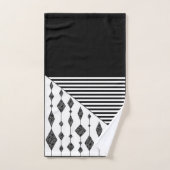 Zwart-wit, abstract, geometrisch, eenvoudig, scann bad handdoek (Handdoek)