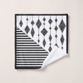 Zwart-wit, abstract, geometrisch, eenvoudig, scann bad handdoek (Wasdoekje)