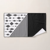 Zwart-wit, abstract, geometrisch, eenvoudig, scann bad handdoek (Handdoek)