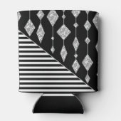 Zwart-wit, abstract, geometrisch, eenvoudig, scann blikjeskoeler (Achterkant)